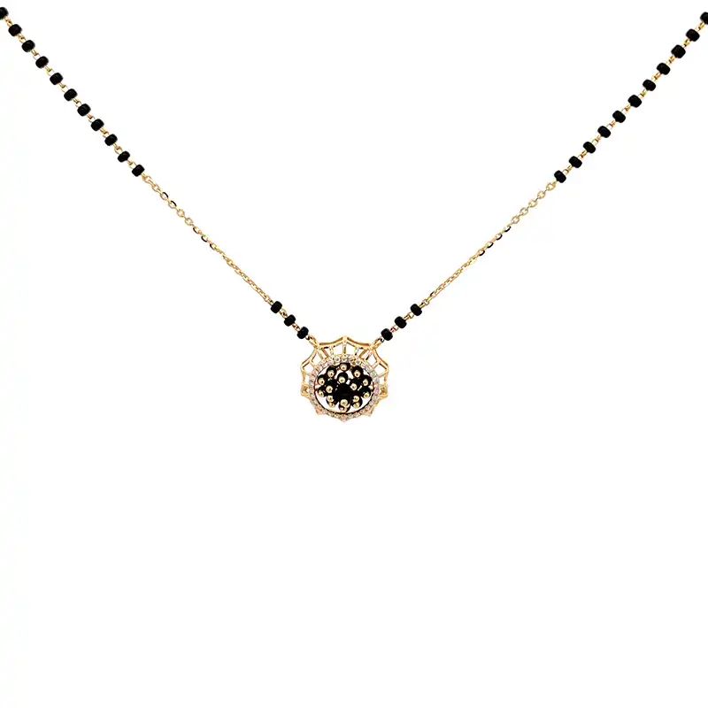 Floral Gold Diamond Mangalsutra